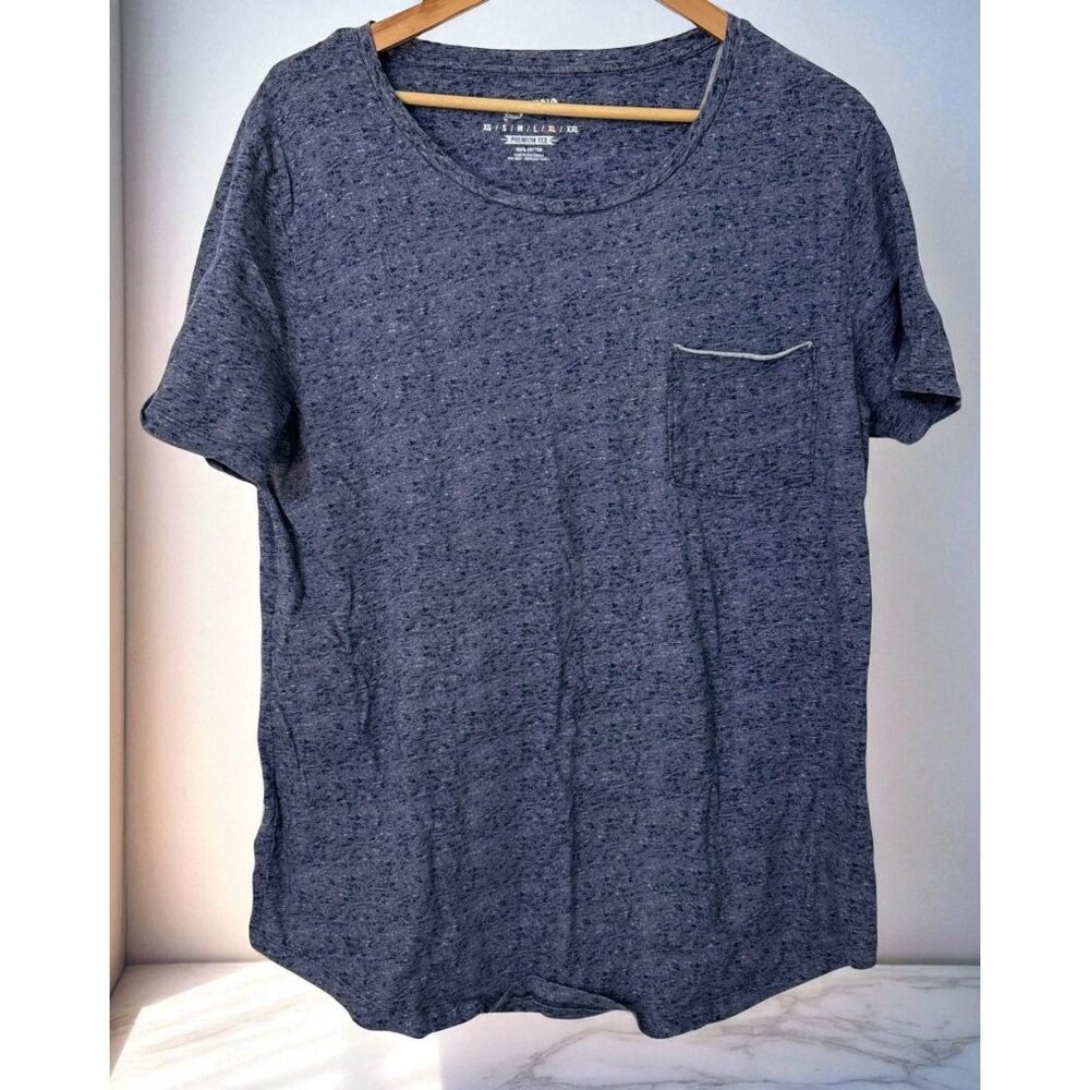 Arizona Womens T-Shirt Size XL Heathered Blue Pocket Tee Short Sleeve Cotton - Picture 9 of 9